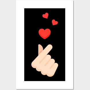 K-Pop Finger Hearts South Korea Music Love Posters and Art